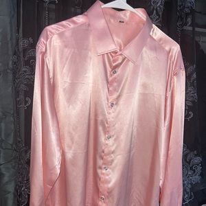 Pink satin shirt